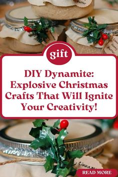 christmas cookies with holly on top and the words diy dynamite explosive christmas crafts that will igne your creativity