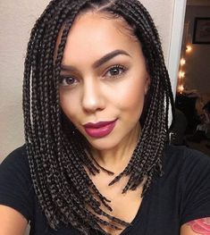 Braid love.  by weavescratcherpro Bob Box Braids Styles, Box Braids Tutorial, Cabello Afro Natural, Medium Box Braids