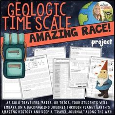 an image of a book cover with the title, geoloctic time scale amazing race project