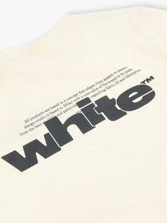 Off White Brand, White C, Type Graphic, Core Values, White Brand, Virgil Abloh, Printed Cotton, Design Studio, Off White