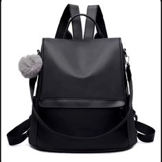 Backpack For Women New Black With Free Keychain Dimensions In Picture New In Package Ladies School Bag, Mini Leather Backpack, Travel Rucksack, Anti Theft Backpack, Leather Backpack Purse, Stylish Backpacks, Casual Backpack, Backpack Purse, Casual Bags