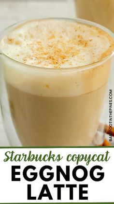 eggnog latte recipe with text overlay