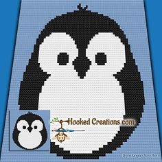 an image of a penguin made out of legos with the words hooked creations com on it