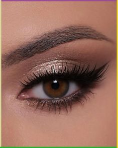 Brown Eyeshadow Looks, Prom Makeup For Brown Eyes, Shimmer Eye Makeup, Wedding Eye Makeup, Natural Eyeshadow, Smoky Eyes