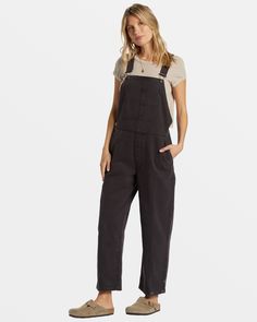 Sand Canyon Denim Overalls - Black Sands Overalls For Women, Jeans Overall, Black Overalls, Billabong Women, Black Sand, Denim Overalls, Laid Back Style, Cotton Twill Fabric, The Sand