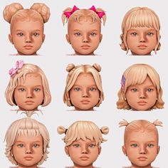 an image of different facial expressions on a child's face for the game character