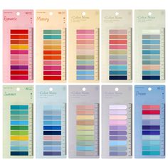 the color chart is shown with different colors