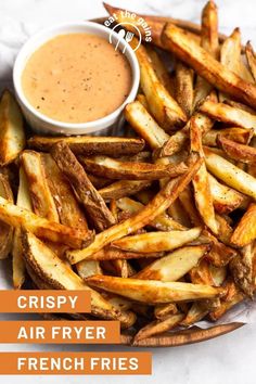 crispy air fryer french fries with dipping sauce