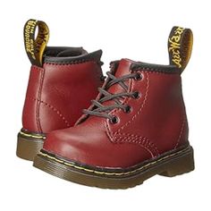 Nwot Dr. Martens Kid’s Collection 1460 Toddler Brooklee Boot New Without Box/Tag!!! Size: 6 Toddler Inside Zip Closure And Lace-Up Front Color: Cherry Red (In Person It’s More Of A Cherry Bordeaux) Fall High-top Boots For School, School Boots For Fall With Round Toe, Casual Red Ankle Booties, Casual School Boots For Fall, Dr Martens Shoes, Cherry Red, Dr. Martens, Bordeaux, Kids Shoes