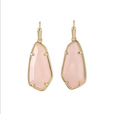 Camelia Earrings From Kendra Scott In Rose Quartz Brand New W/ Tags And Ks Gift Box. 14-Karat Yellow Gold Plated Brass. Faceted Rose Quartz French Wire For Pierced Ears. Approx. 1.33"L X 0.47"W Fast Shipping! Five Star Seller & Posh Ambassador Over 100 Five Star Ratings & Over 50 Love Notes (2005-018c) Chic Formal Pink Jewelry, Elegant Blush Earrings, Chic Pink Earrings For Formal Occasions, Chic Pink Jewelry With Matching Earrings, Small Drop Earrings, Rose Gold Quartz, Kendra Scott Earrings, Statement Drop Earrings, French Wire