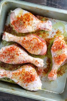 Simple and super flavorful chicken drumsticks bake up juicy, in just one hour. Double this recipe as needed. Chicken Drumsticks In The Oven, Drumsticks In The Oven, Chicken Drumsticks Oven, Drumsticks Oven, Baked Chicken Recipes Oven, Baked Chicken Drumsticks, Baked Chicken Recipes Easy