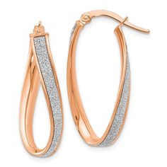 Leslies Leslies 14k Rose Gold Glimmer Infused Twist Hoop Earrings Twist Hoop Earrings, Bow Jewelry, Yellow Earrings, Gold Polish, Jewelry Companies, Fine Jewellery Earrings, Black Bow, Diamond Cuts, Jewelry Collection