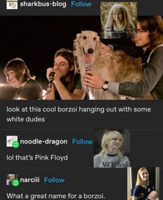 an image of some people and a dog on the same page, with caption below