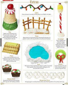 an open book with instructions on how to decorate cakes and other treats for christmas or new year's eve