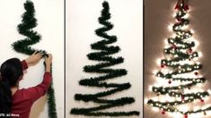 Astuce pour faire un sapin de Noël au mur avec peu d’argent Diy Christmas Deco, Wall Christmas Tree, Decor Christmas Home, Diy Christmas Ornaments Easy, Rugs Boho, Merry Christmas Diy, Alternative Christmas, Alternative Christmas Tree, Handmade Christmas Crafts