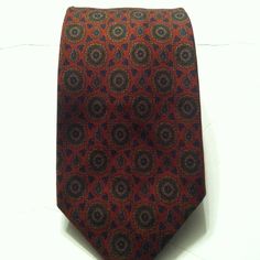 Brooks Brothers Mens New Blood Orange 100%Silk Neck Tie Width: 3 1/2" Classic Patterned Silk Suit And Tie Accessories, Classic Fitted Multicolor Ties, Classic Patterned Suit And Tie Accessories, Classic Silk Ties For Semi-formal Occasions, Wedding Tie, Brooks Brothers Men, Paisley Tie, Plaid Tie, Mens Stripes