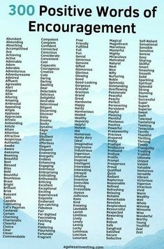 a blue mountain range with the words'30 positive words of enouragement '