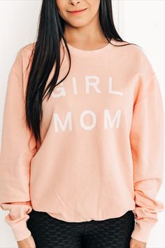 cute and cozy mom sweatshirts. being a mom doesn't mean tossing your style out the window! dress in the color and look you love, while representing motherhood in style. click the link to shop it now! Girl Mom, Aesthetic Girl