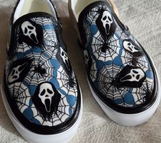 #ad Premium Quality VANS Horror Shoes Custom Hand Detailed Slip On Women's ANY SIZE AVAILABLE , Fashion Women's Shoes Horror Shoes, Custom Slip On Vans, Slip On Vans, Shoes Custom, Factory Design, In The Rain, The Rain, Women's Shoes, Fashion Shoes