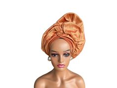 Get ready to make a statement with the African Traditional Hat Gele, a must-have accessory for any fashion-forward individual.  Carefully Handmade with love, this pre-tied and ready-to-wear hat  Whether you're the bride, attending the wedding as a bridesmaid, mother of the bride, or simply as a guest, this hat will add elegance and style to your look.  Pre tied  Turban hat  Easy to wear One size fit all adult  Suitable for Wedding Anniversary Birthdays Eid celebrations Child dedication and the l Adjustable Yellow Headwrap For Party, Fitted Yellow Headwrap For Parties, Yellow Headwrap For Wedding, Wedding Head Wrap, Nigerian Wedding Head Wrap, Nigerian Gele Head Wraps, Igbo Bride, Head Ties, Turban Hat