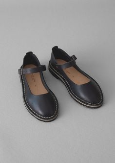 Steve Mono Leather Mary Jane Shoes | Black Mary Jane Shoes Black, Leather Mary Jane Shoes, Classic Loafers, Handmade Leather Shoes, Ankle Shoes, Leather Brogues, Shoe Gifts, Leather Mary Janes, Recycled Rubber