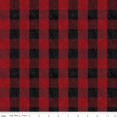 a red and black plaid fabric