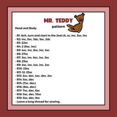 a red frame with the words mr teddy and an image of a bear on it