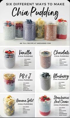 six different ways to make chia pudding