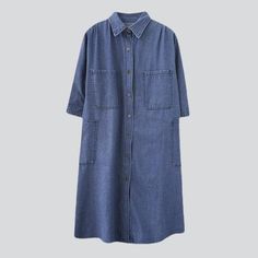 Elevate your look with our stunning 90s-style Long Denim Dress from the 2023 Spring-Summer Collection! A perfect blend of contemporary fashion and nostalgic grunge. this medium wash. loose-fitting dress is the ultimate expression of grunge elegance. With its edgy distressed pattern. buttoned closure and resilient zipper. you will look chic and feel comfortable all day.Why You'll Love It: Grunge Galore: Inspired by the iconic '90s grunge movement. this dress exudes an effortlessly cool attitude. Oversized Dark Wash Denim Dress, Collared Denim Blue Cotton Dress, Oversized Denim Blue Denim Dress, Oversized Blue Denim Dress, Relaxed Fit Cotton Denim Dress In Dark Wash, Oversized Medium Wash Denim Dress With Pockets, Oversized Dark Wash Cotton Denim Dress, Oversized Denim Blue Dress With Pockets, Relaxed Fit Cotton Denim Dress With Pockets