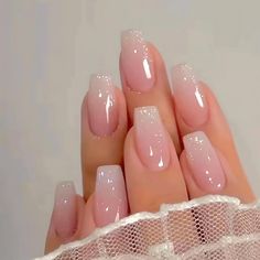 Pink Bday, Light Colored Nails, Colored Nail Tips, Bday Nails, Long Press On Nails, Nagel Tips, Easy Nails, Glamour Nails