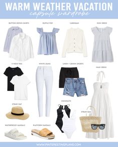 Summer In Canada Outfits, Beach Trip Capsule Wardrobe, Summer Vacation Wardrobe, Summer Wardrobe Essentials 2023, Capsule Wardrobe Summer Travel, Italy Capsule Wardrobe Summer, 10 Day Travel Wardrobe Summer, Travel Wardrobe Capsule