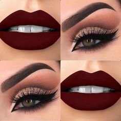 Edgy Wedding Nails, Cocktail Makeup Looks, Red Hair Updo, Makeup For Black Skin, Red Lip Makeup