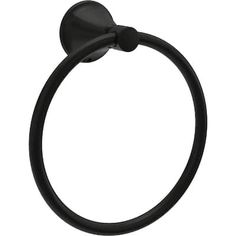 a black towel ring on a white background