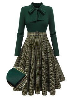 1950s dress – Page 2 – Retro Stage - Chic Vintage Dresses and Accessories Plaid Knitting, Fashion Design Inspiration, Retro Stage, Knitting Dress, Standard Dress, 1960's Dress, Kleidung Diy, Vestidos Vintage, Modieuze Outfits