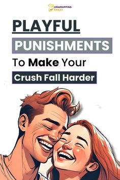 a man and woman hugging each other with the words playful punishments to make your crush fall harder