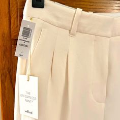 Selling Coz It Doesn’t Fit Me. Spring Wide-leg Tapered Pants, Elegant Tapered Bottoms For Summer, Effortless Pants, Aritzia Pants, Pant Jumpsuit, Wide Leg, Pants For Women, Cream, Pants