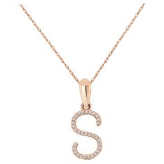 Alphabet Initial Pendant Necklace: Beautiful gold necklace perfectly sized at 16-18 inches in chain length an initial diameter 13mm featuring round diamonds between 0.09 ct - 0.12, allowing you to show off your name, new last name or alma mater. Surprise Your Loved Ones With The Ultimate Necklace Gift For Her: If you are looking for a special or romantic gift for your spouse, girlfriend, child, or mother, look no further! Precious Heirloom Piece: We certify an authentic piece of jewelry that is Initial S, Diamond Initial Necklace, Beautiful Gold Necklaces, Initial Pendant Necklace, Gold Diamond Necklace, Necklace Craft, Alma Mater, Initial Pendant, Romantic Gift