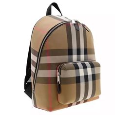 The Burberry Jeff Backpack Combines The Iconic Check Pattern With A Modern Design. Made From Durable Material, It Offers Generous Storage Space And Functional Compartments. A Stylish Everyday Companion With Unmistakable Burberry Aesthetics. Color: Taupe Brown, Black, White And Red. Material Outside: Textile, Leather Trim, Shoulder Strap, Silver-Toned Fittings, Zipper, Id Pocket Outside, Handle. Material Inside: Textile Lining, Slip Pocket. ** Only One Backpack Included. Photo #5 & #10 Are Simply White And Red, Check Pattern, Burberry Bag, Leather Trim, Black And Tan, Leather Trims, Storage Space, Storage Spaces, Burberry