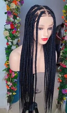 Box Braid Wig, Full Lace Wig, Jumbo Box Braided Wig, Braid Wig, Wig For Black African Braided Wig NEED OTHER STYLES AND COLOURS OF BRAIDED WIGS, AUTOGELE HEADWRAPS, AND HAND AND AFRICAN CORAL BEADS, VISIT OUR ETSY SHOP HERE: https://sereneafrica.etsy.com Features Colour: Color 2 Length: 21 inches  Material: This wig is made on a transparent full lace human hair It can be made in other colours, colour combinations and lengths. Write your specifications in the message box when placing your order. Xpression Hair, Jumbo Box Braids, Braid Wig, Lace Braid, Box Braid Wig, Braided Wigs, Hair Gift, Box Braid, Braided Wig