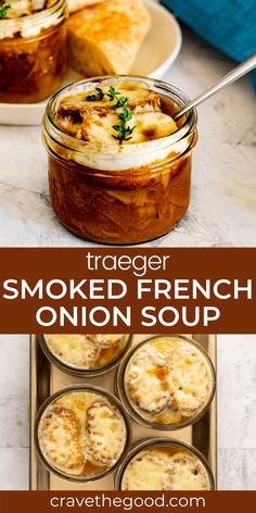 the recipe for smoked french onion soup is shown