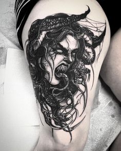 medusa tattoo Fierce Medusa Tattoo, Alternative Medusa Tattoo, Medusa Ribcage Tattoo, Goth Medusa Tattoo, Gothic Medusa Tattoo, Angry Medusa Tattoo, Medusa Tattoo Chest, Lobotomy Tattoo