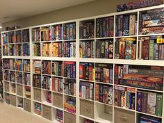 a large book shelf filled with lots of books