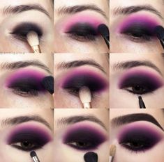 Goth Makeup Tutorial, Purple Eye Makeup, Makeup Tutorial Eyeshadow, Eye Makeup Steps