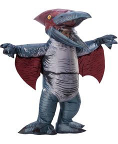 an inflatable dragon costume is shown on a white background