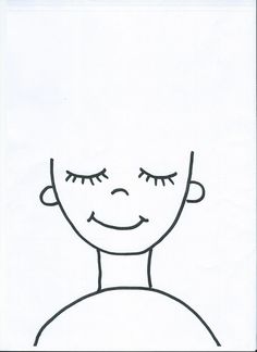 a black and white drawing of a child's face