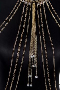 Summer Adjustable Metal Body Chain, Glamorous Gold Body Chain For Festivals, Bohemian Gold Body Chain For Beach, Bohemian Gold Body Chain For The Beach, Glamorous Gold Body Chain For Summer, Glamorous Gold Body Chain With Chain Strap, Gold Bohemian Body Chain For Beach, Summer Festival Metal Body Chain, Metal Body Chain For Summer Festivals