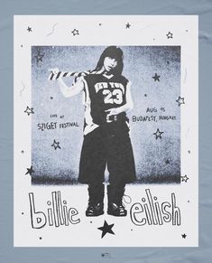 an image of a person in a basketball uniform with stars on the background and text that says,'billie ellis '