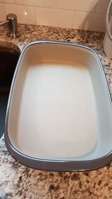 a baking pan sitting on top of a counter