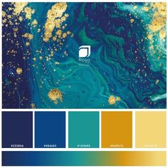 blue and gold color palette with different shades