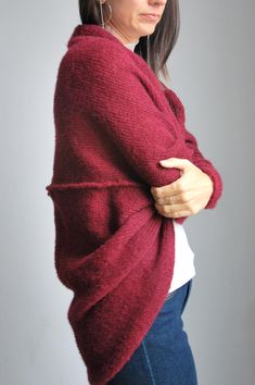 "Bordeaux alpaca silk women cardigan, soft bridal silk and alpaca jacket, red warm alpaca silk cardigan, Christmas gift for women shawl This knitted sweater is my absolute love. This model is one of the most popular among our clients. Transparent knitwear will look great as a spring or summer image and even winter. :) To create this model, I used the yarn of the famous manufacturer Drops. It perfectly emphasizes the silhouette and line of the bust. The sweater is soft to the touch, is 75 alpaca Hand Knitted Winter Wraps, Cozy Alpaca Cardigan, Silk Cardigan, Loose Knit Sweaters, Women Shawl, Mohair Sweater, Christmas Gifts For Women, Long Sweaters, Cardigans For Women